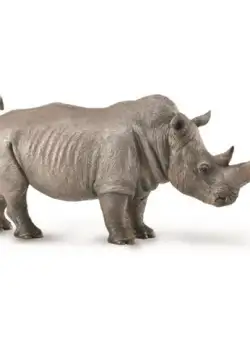 Figurina pictata manual Rinocer Alb