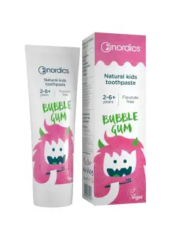 Pasta de dinti naturala pentru copii Bubble Gum 50 ml Nordics