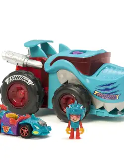 Set de joaca cu masinuta T-Racers Mega Wheel T-Shark