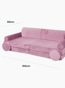 Canapea playset modular Premium Velur reiat corduroy spuma gri