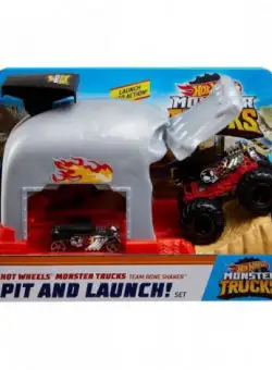 Hot Wheels Lansator Monster Truck Craniul Cu Doua Masinute