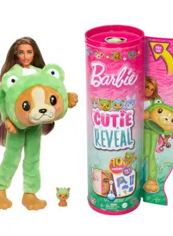 Papusa Barbie, Cutie Reveal, Catelus-Broscuta, 10 surprize, HRK24