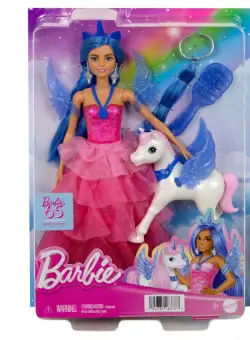 Papusa printesa Barbie cu unicorn, HRR16