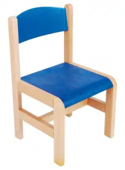 Scaun albastru din lemn masura 2 pentru gradinita