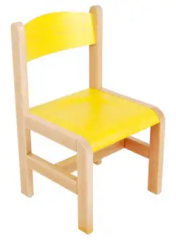 Scaun galben din lemn masura 3 pentru gradinita