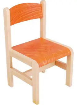 Scaun portocaliu din lemn PF masura 3 pentru gradinita