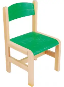 Scaun verde din lemn PF masura 2 pentru gradinita
