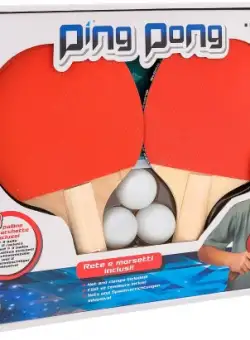 Set 2 palete de ping pong cu fileu inclus si 3 mingi