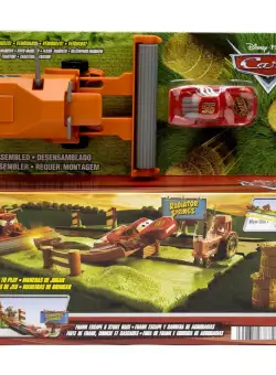 Set de joaca pista cu 3 masinute, Disney Pixar Cars, Frank Escape and Stunt Race, HRX48